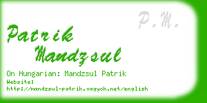 patrik mandzsul business card